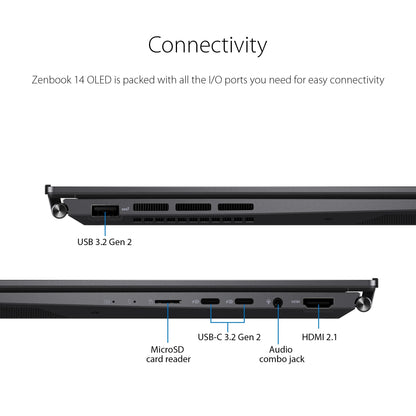 ASUS Zenbook 14” OLED Touch PC Laptop, AMD Ryzen 7 7730U, 16GB, 512GB, Windows 11, UM3402YA-WS74T