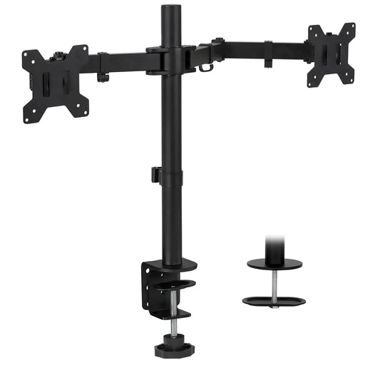 Adjustable Height Dual Desk Full-Motion Monitor Mount