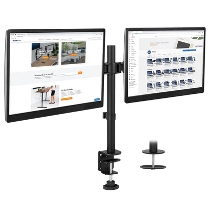 Adjustable Height Dual Desk Full-Motion Monitor Mount