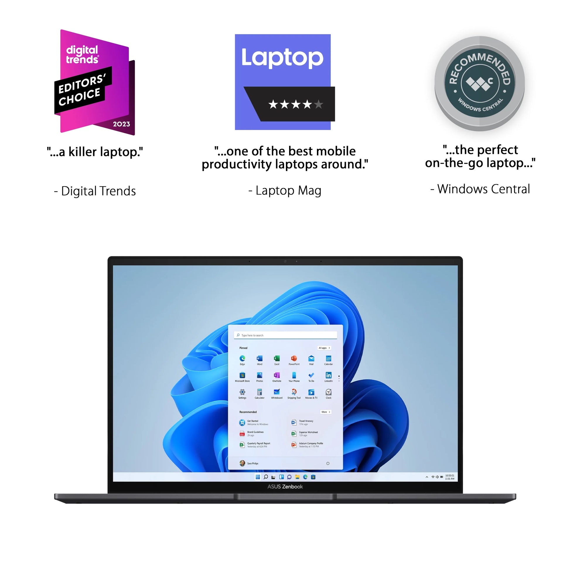 ASUS Zenbook 14” OLED Touch PC Laptop, AMD Ryzen 7 7730U, 16GB, 512GB, Windows 11, UM3402YA-WS74T